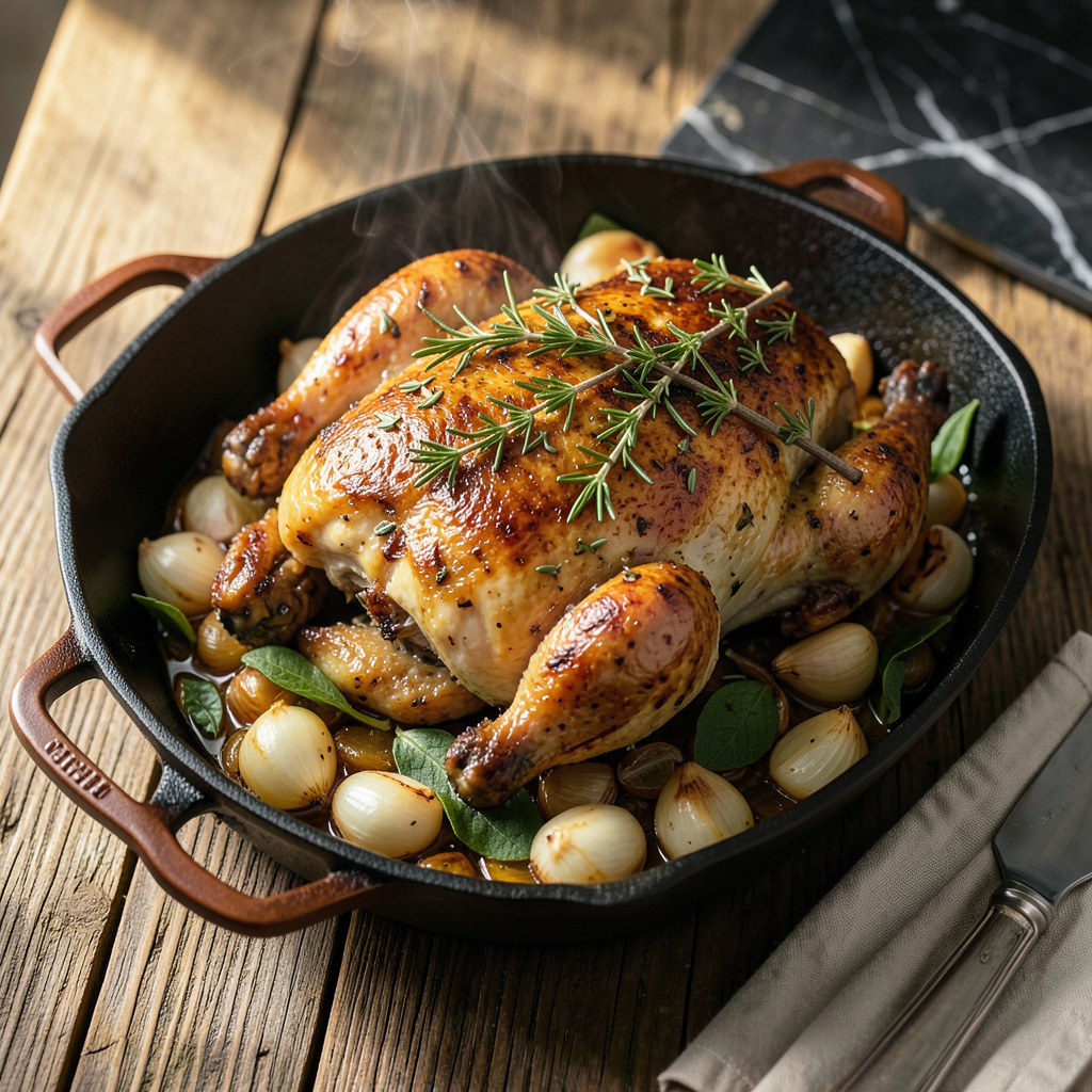 Herb Roasted Chicken Recipe: Juicy Meat and Crispy Golden Skin - Just ...